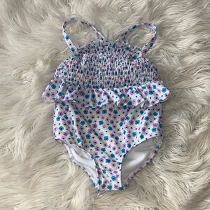 Cat & Jack Purple and Blue Floral One Piece Swimsuit